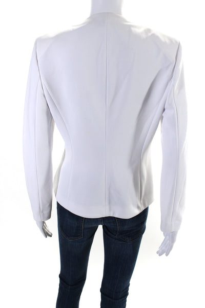 Armani Collezioni Womens Robbed Long Sleeve Unlined Light Jacket White Size 8