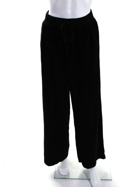 Electric & Rose Womens Elastic Waist Drawstring Straight Sweatpants Black Size S