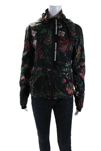 Rabanne Womens Black Floral Track Jacket Black Size 10 13440057