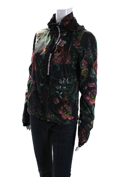 Rabanne Womens Black Floral Track Jacket Black Size 10 13440057