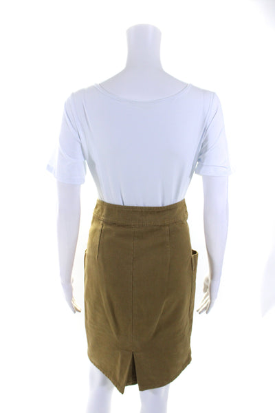 Etoile Isabel Marant Womens Cotton Buttoned Zipped A-Line Skirt Brown Size EUR34