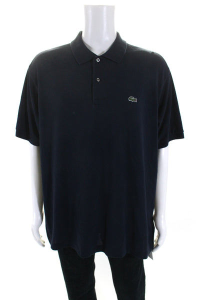 Lacoste Mens Short Sleeves Polo Shirt Navy Blue Cotton Size Extra Extra Extra La