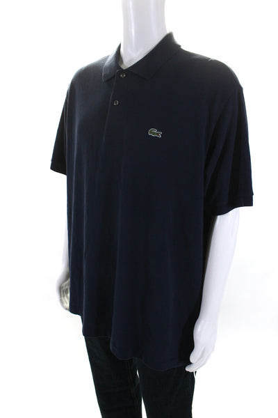 Lacoste Mens Short Sleeves Polo Shirt Navy Blue Cotton Size Extra Extra Extra La