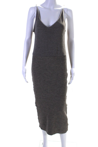 Standard James Perse Womens Brown Scoop Neck Sleeveless Bodycon Dress Size 4