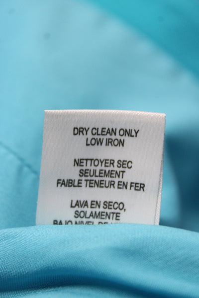 Worth New York Womens Teal Front Zip Crew Neck Sleeveless Shift Dress Size 2