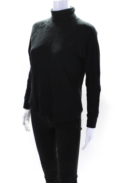 Everlane Womens Thermal Turtleneck Long Sleeve Top Tee Shirt Black Size Small