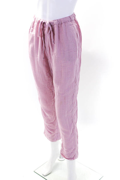 Xirena Womens Pink Cotton Drawstring High Waisted Straight Leg Pants Size XS