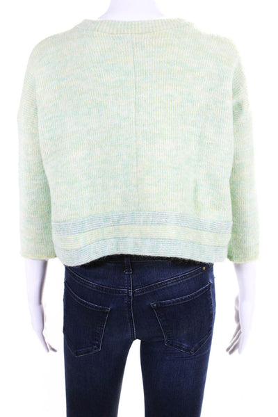 Eckhaus Latta Uni Weave Cropped Mock Neck Sweater in Green Size XS/S