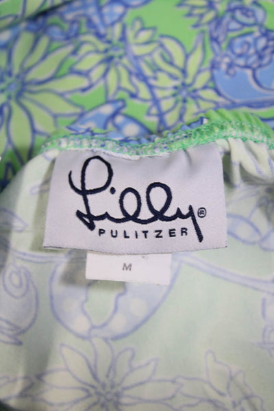 Lilly Pulitzer Womens Elastic Waistband Crustacean Mini Skirt Green Blue Medium