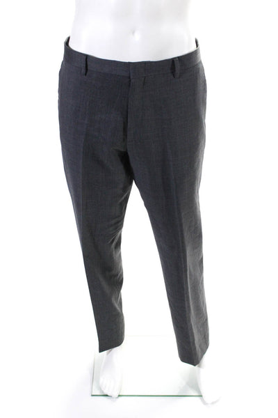 J Crew Mens Wool Flat Front Slim Straight Dress Pants Gray Size 36