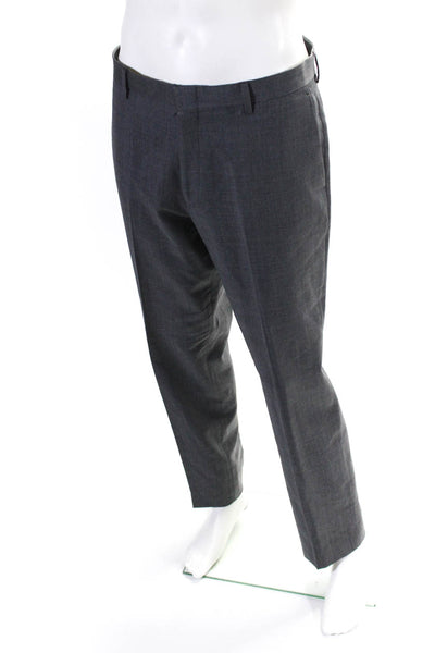 J Crew Mens Wool Flat Front Slim Straight Dress Pants Gray Size 36