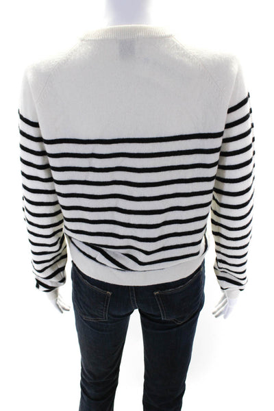 Madeleine Thompson Women's Long Sleeves Pullover Stripe Sweater Size S