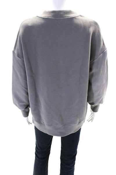 Varley Women's Round Neck Long Sleeves Zip Pullover Sweatshirt Gray Size XS