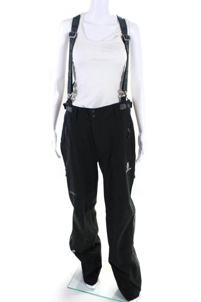 Scott Sports Mens ZIpper Fly Overalls Snow Pants Black Gray Size Large