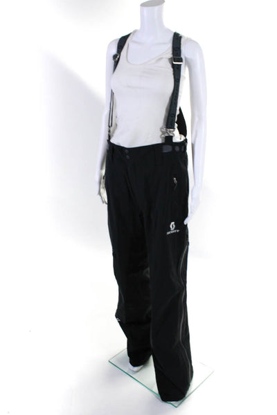 Scott Sports Mens ZIpper Fly Overalls Snow Pants Black Gray Size Large