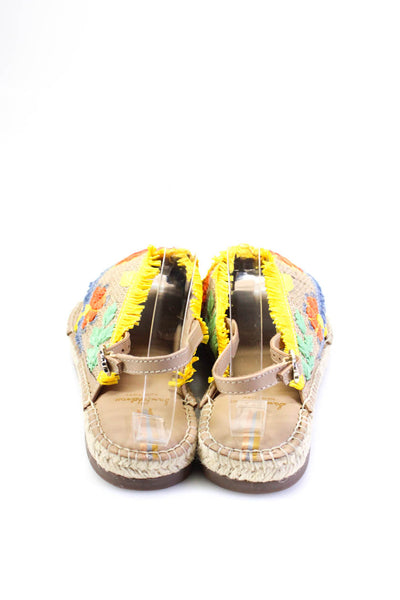 Sam Edelman Women's Open Toes Fringe Embroidered Espadrille Flat Sandals Size 4