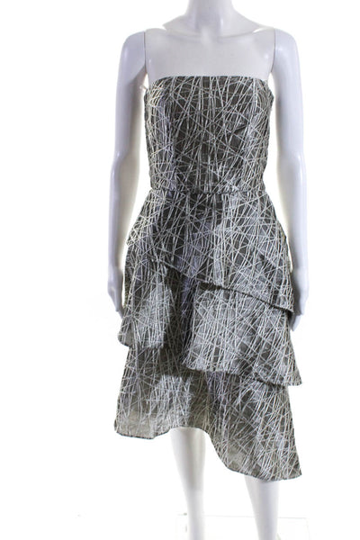 MASON HOSKER Womens Ava Maria Cocktail Dress Silver Size 2 10449855