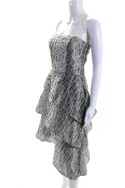 MASON HOSKER Womens Ava Maria Cocktail Dress Silver Size 2 10449855