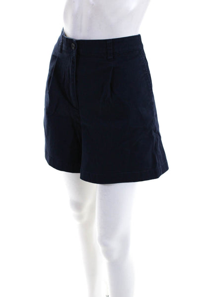 J Crew Women's Button Closure Pleated Front Dress Short Navy Blue Size 8