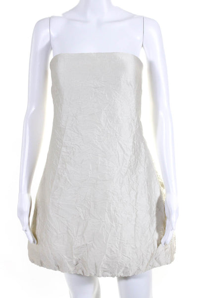 Brandon Maxwell White Crinkled Mini Dress Size 6 from eBay Endless Runway