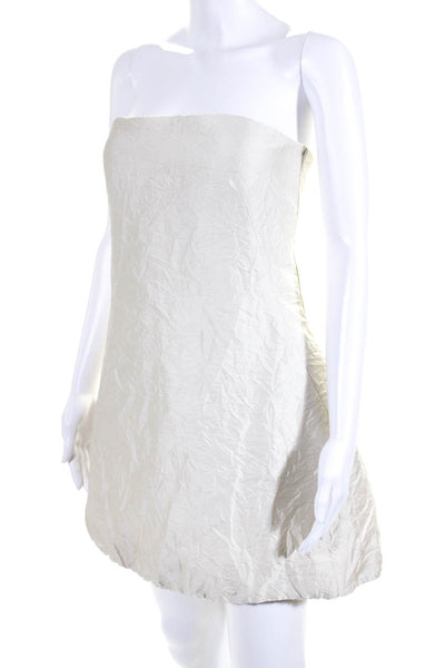 Brandon Maxwell White Crinkled Mini Dress Size 6 from eBay Endless Runway