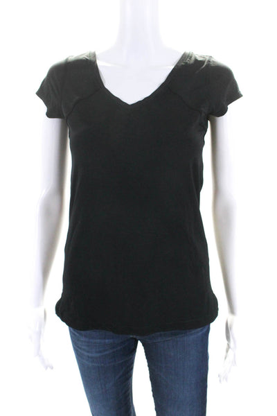 Lululemon Womens Short Sleeve V Neck Athletic Top Tee Shirt Black Size 4