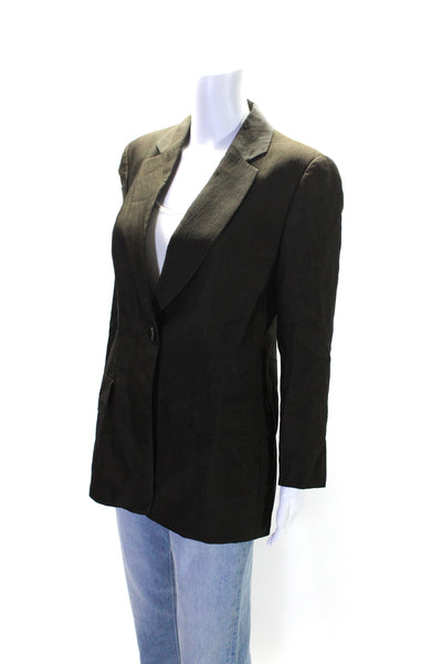 Les Copains Womens Collared Darted Long Sleeve Buttoned Blazer Gray Size EUR44