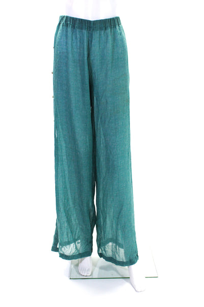 Diza Gabo Womens Green Pull On High Waisted Button Tulip Pants Size XS/S