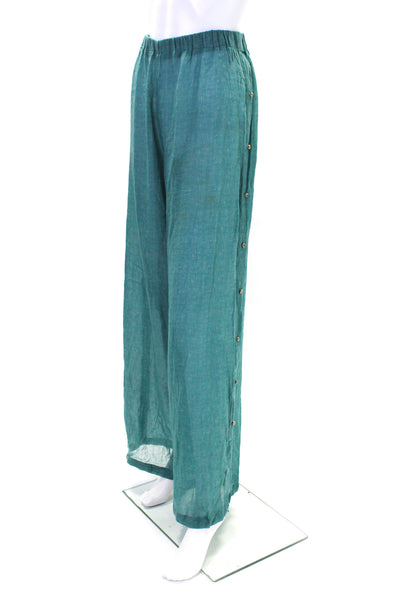 Diza Gabo Womens Green Pull On High Waisted Button Tulip Pants Size XS/S