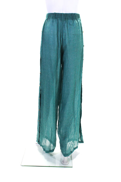 Diza Gabo Womens Green Pull On High Waisted Button Tulip Pants Size XS/S