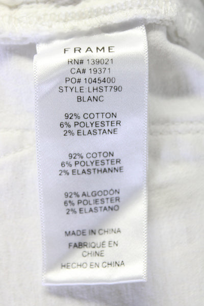 Frame Womens Cotton Denim Flat Front Mid Rise Straight Leg Jeans White Size 29