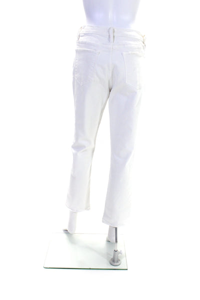 Frame Womens Cotton Denim White-Wash High Rise Straight Leg Jeans White Size 29