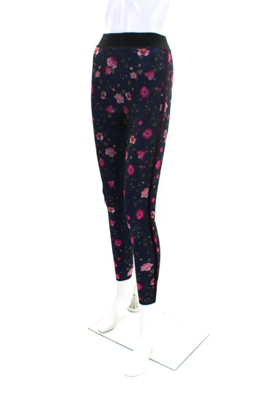 Ultracor Womens Navy Blue Floral Print Pull On Pants Leggings Size S