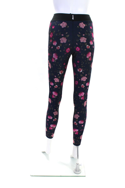 Ultracor Womens Navy Blue Floral Print Pull On Pants Leggings Size S