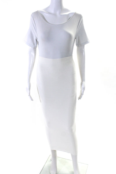 Cushnie Et Ochs Womens Pull On Stretch Body Con Skirt White Size Extra Small