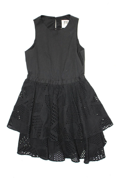 Milly Minis Childrens Girls Eyelet Sleeveless A Line Dress Black Size 10