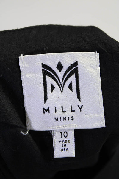 Milly Minis Childrens Girls Eyelet Sleeveless A Line Dress Black Size 10