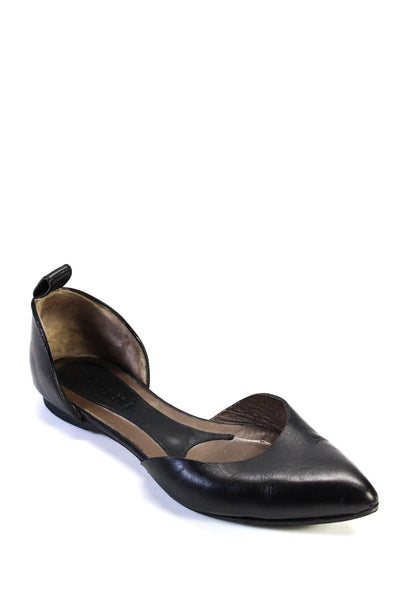 Marni Women Leather Pointed Toe Flat Heel D'Orsay Flats Black Size 7US 37EU