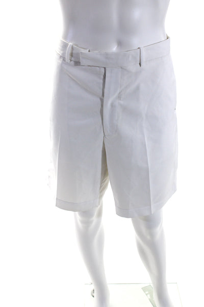 RLX Ralph Lauren Men's Hook Closure Flat Front Dress Short White Sz 38