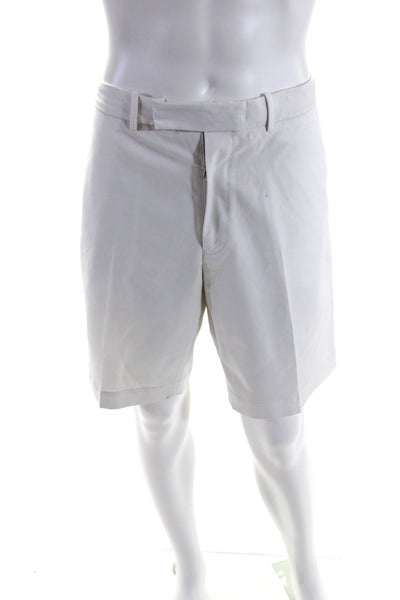 RLX Ralph Lauren Men's Hook Closure Flat Front Dress Shorts White Size 38