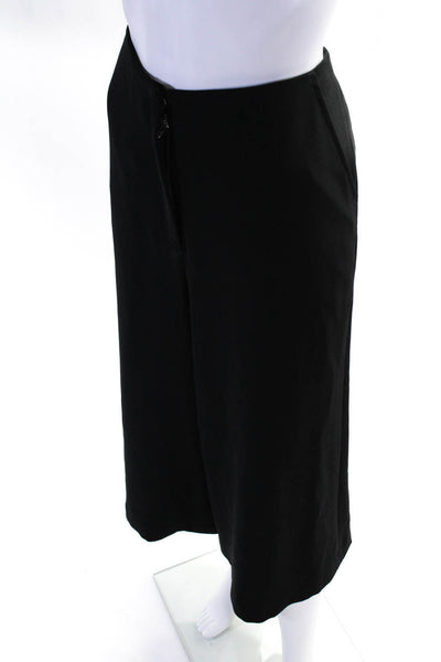 Elizabeth and James Womens Hook & Eye Zipped Wide Leg Dress Pants Black Size 8