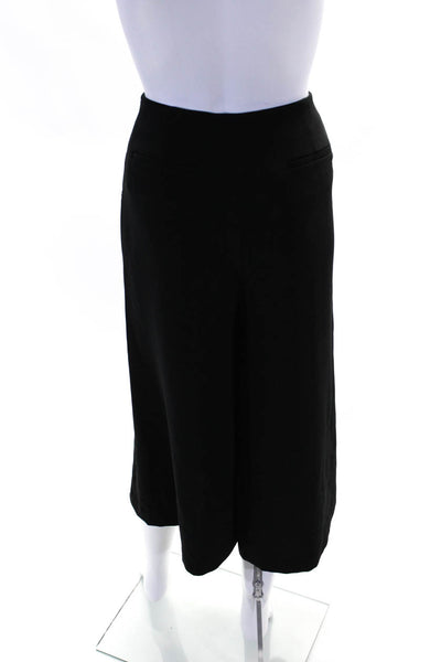 Elizabeth and James Womens Hook & Eye Zipped Wide Leg Dress Pants Black Size 8