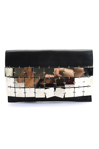 The Row Black Clutch with Silver Mirror Embellishment from eBay Endless Runway