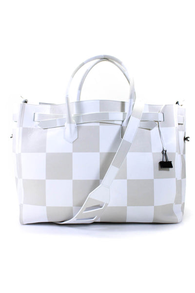 Off-White Virgil Abloh Museum Checkered White Tote from eBay Endless Runway