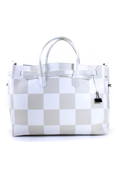 Off-White Virgil Abloh Museum Checkered White Tote from eBay Endless Runway