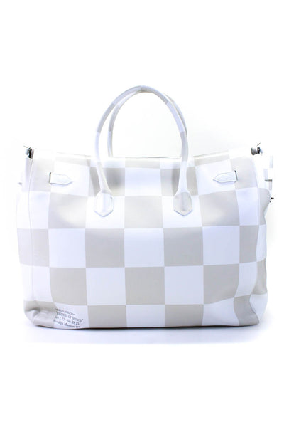 Off-White Virgil Abloh Museum Checkered White Tote from eBay Endless Runway