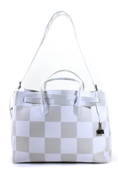 Off-White Virgil Abloh Museum Checkered White Tote from eBay Endless Runway