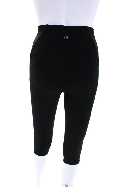 Lululemon Womens Stretch Low Rise Pull on Active Capri Leggings Black Size 4