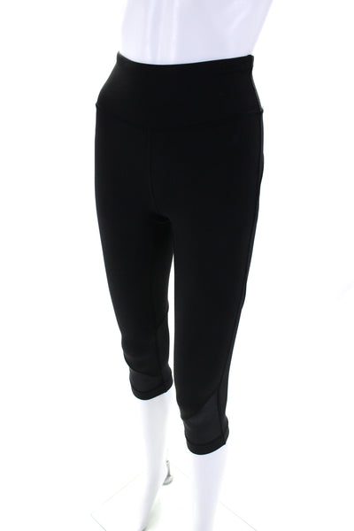 Lululemon Womens Stretch Mid Rise 3/4 Leg Active Capri Leggings Black Size 4