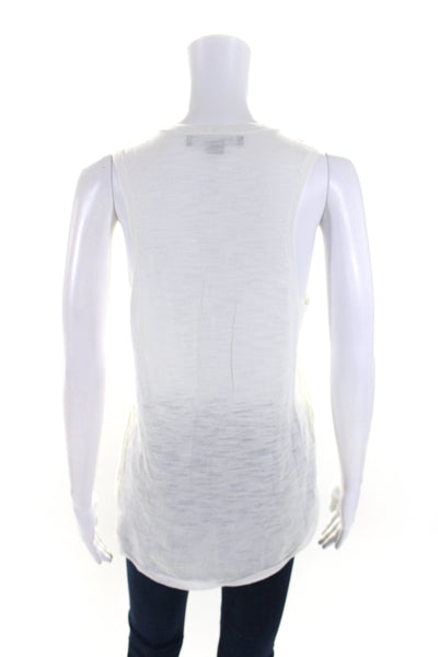 Skull Cashmere Womens Scoop Neck Shell Sweater White Cotton Size Medium